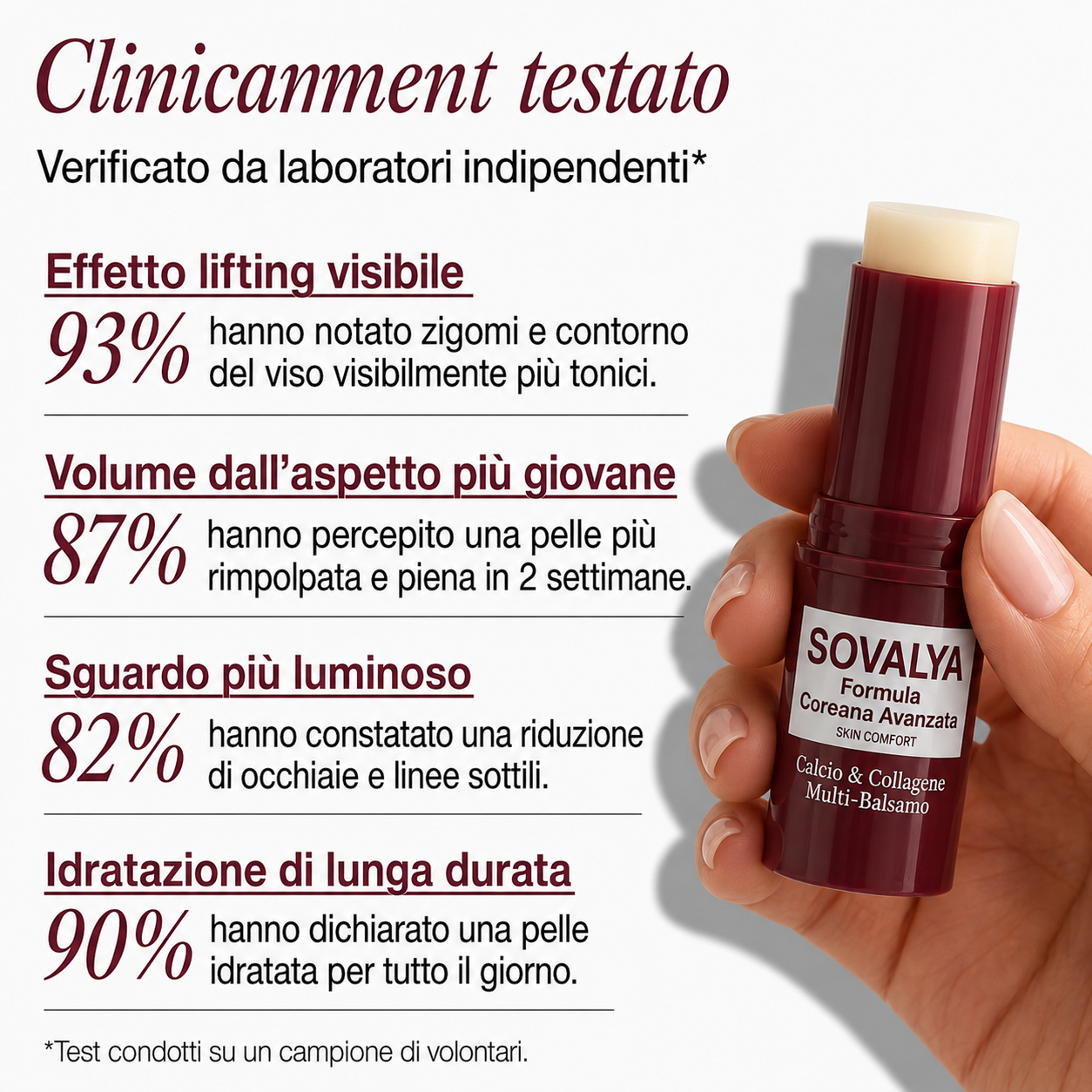 Sovalya – Stick anti-età con calcio e collagene